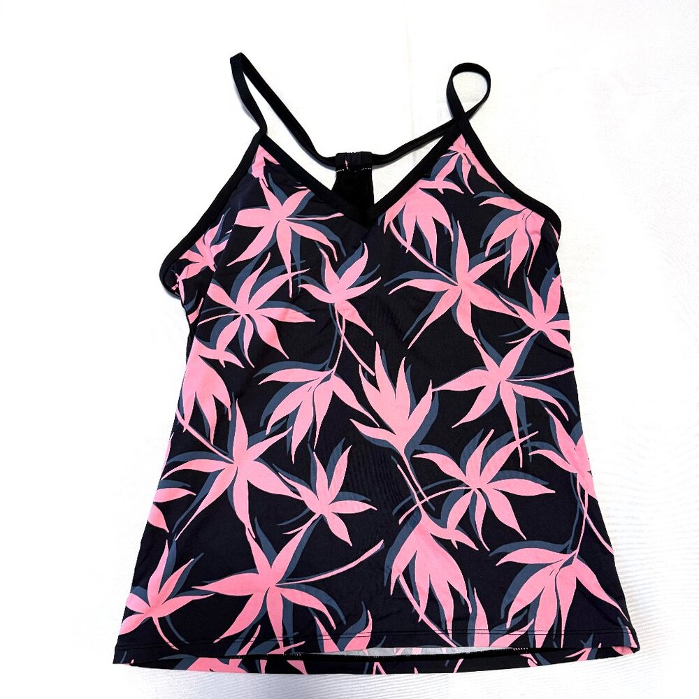Carve Tankini Black Pink Palm Women's Medium EUC